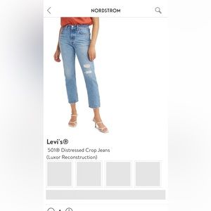 Levi’s 501 Distressed Crop Jeans sz 25x26